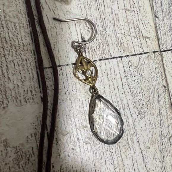 Silpada Raindrop Sterling Silver Brass Glass Charm Necklace/Earrings  N2341 - Picture 5 of 8